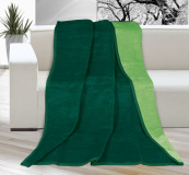 Obojstranná akrylová deka Kira tmavo zelená / zelená, | 150x200cm