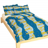 Obliečky bavlna do postieľky - Žirafa modrá | 90x130, 45x60 cm