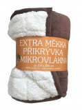 Vysoko hrejivá kvalitná deka mikrovlákno Ovečka tmavo hnedá / biela,  | rozmer 150x200 cm.