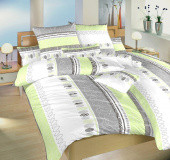 Decentný vzor na flanelových posteľných obliečkach Ateliér zelený, | 140x220, 70x90 cm