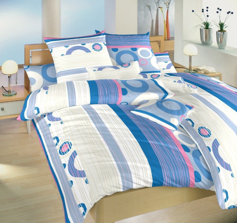Krepové posteľné obliečky Lipo v jemnej modrej farbe, Dadka