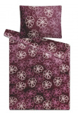 Hrejivé mikroflanelové posteľné obliečky Kvety fialovej, | 140x200, 70x90 cm
