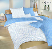 Obojstranné bavlnené obliečky s hviezdami v bielo-modrej kombinácii | 140x200, 70x90 cm, 140x220, 70x90 cm