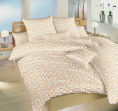 S jemným vzorom oranžových kvietkov bavlnené posteľné obliečky Kvetinky oranžovej, | 140x200, 70x90 cm