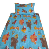 Pre bábätká detské krepové posteľné obliečky do postieľky Kúpalisko modrej, | 90x130, 45x60 cm