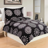 S atraktívnymi ornamenty hrejivé mikroflanelové posteľné obliečky Coco black, | 140x200, 70x90 cm