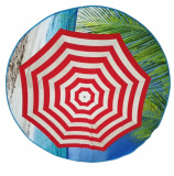Motív veľkého slnečníka na kvalitné kruhové plážové osuške Slnečník, | rozmer - priemer 150 cm.