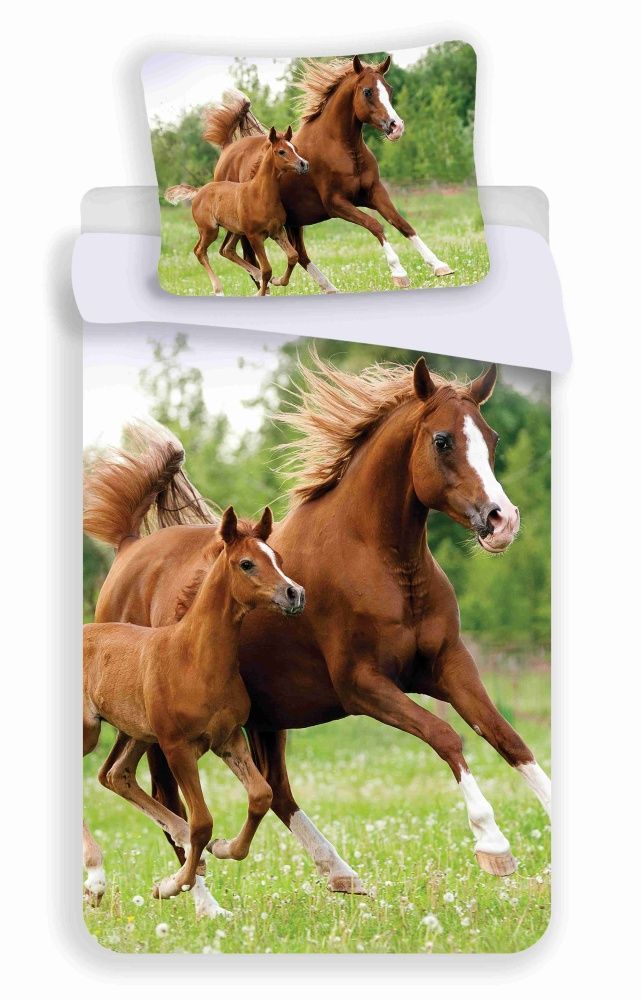 Obojstranné kvalitné bavlnené posteľné obliečky fototlač Horse 04, Jerry Fabrics