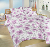 Hrejivé flanelové posteľné obliečky s kvetinami Jablůnka ružová, | 240x200, 2x70x90 cm