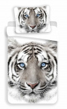Super detské obliečky s fotkou hlavy bieleho tigra, | 140x200, 70x90 cm