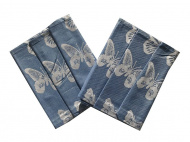 Sada troch bavlnených utierok s obrázkom motýlika v modrej farbe, | rozmer 50x70 cm.