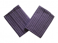 Vo fialovo - bielej kombinácii kvalitné kuchynské utierky Drobná kocka fialovo / biela - 3 ks, | rozmer 50x70 cm.