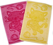Detský uterák Cat 30x50 cm | rozmer 30x50 cm, pink - ružový, rozmer 30x50 cm, yellow - žltý