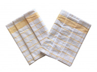 Utierka Negatív Egyptská bavlna biela / žltá - 3 ks | rozmer 50x70 cm.