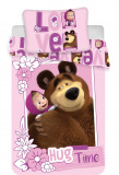 Disney obliečky do postieľky Máša a medveď "Love" baby | 100x135, 40x60 cm