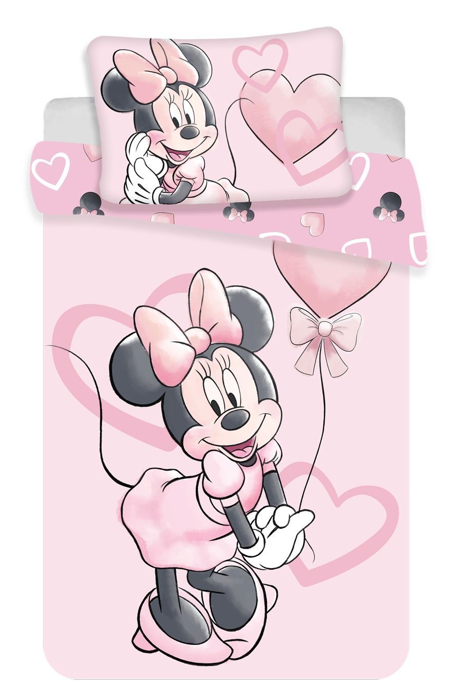 Disney obliečky do postieľky Minnie "Pink heart 02" baby Jerry Fabrics