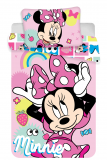Disney obliečky do postieľky Minnie "Pink square" baby | 100x135, 40x60 cm