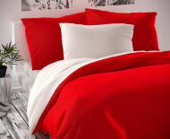 Saténové obliečky obojstranné LUXURY COLLECTION - červené/biele | 140x200, 70x90 cm, 140x220, 70x90 cm