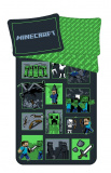 Detské bavlnené obliečky s motívom hry Minecraft Survival Mode, | 140x200, 70x90 cm