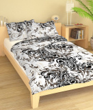 So zipsovým uzáverom hrejivé flanelové posteľné obliečky Alfons čierny, | 140x200, 70x90 cm
