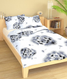 Do čiernej a bielej farby ladené hrejivé flanelové posteľné obliečky Chmýří biele, | 140x200, 70x90 cm