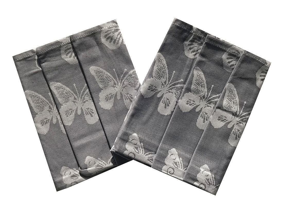 Sada troch bavlnených utierok s obrázkom motýlika v šedej farbe, Svitap