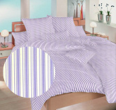 Geometrickým motívom krásne bavlnené posteľné obliečky Prúžky fialovej. | 140x200, 70x90 cm