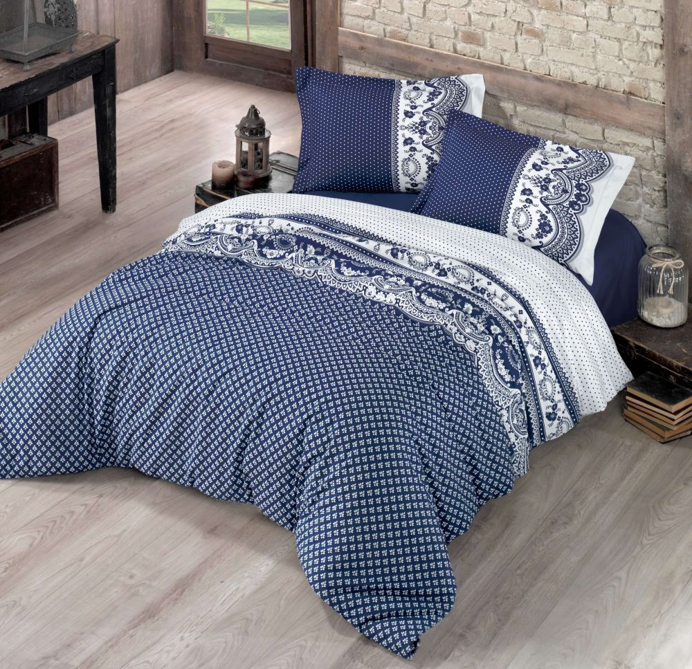 Od českého výrobcu kvalitné bavlnené posteľné obliečky Canzoni modrej, Kvalitex