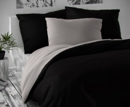 Pekné saténové obliečky, LUXURY COLLECTION šedé/ čierne | 140x200, 70x90 cm, 200x200, 2x70x90 cm