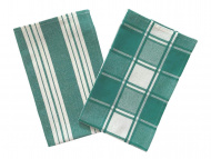 Bavlnený uterák Cube-stripe green | 45x68 cm 2 ks